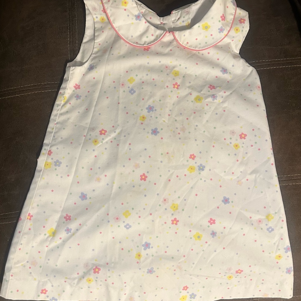The Beaufort Bonnet Company Floral Kids Dress - White with Multicolor Accents